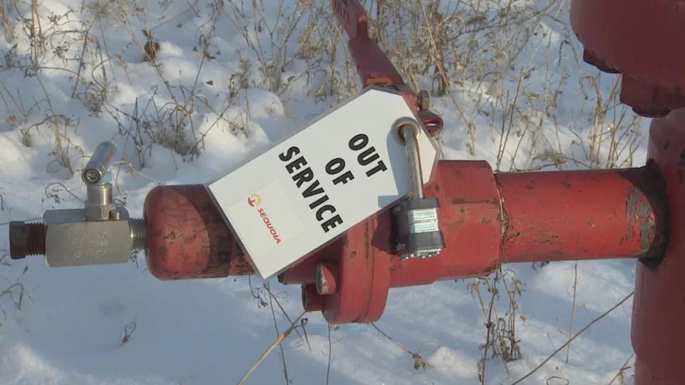 This oil well near Two Hills, Alta. has been inactive since 2012, and its owner Sequoia Resources ceased operations in 2018. Dwight Popowich, who has this well on his land, wonders who will clean it up.