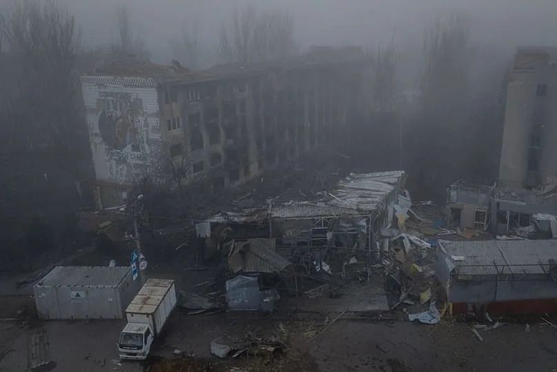 Ruins of what was the town of Kostyantynivka, 28 November, 2025