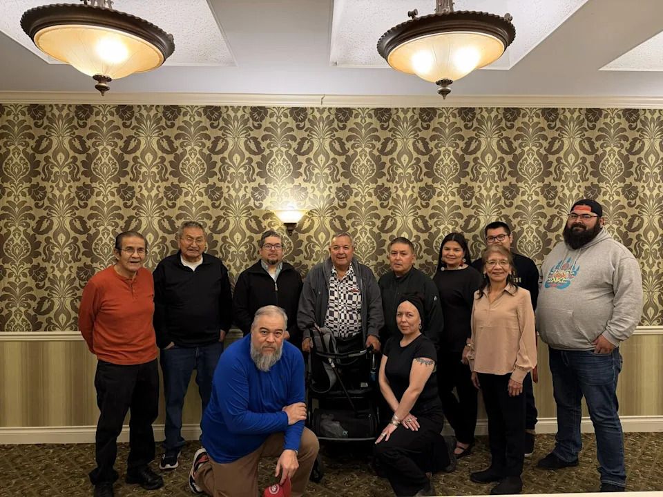 Members of the Gitxaała Nation celebrate the court ruling in a handout photo provided Dec. 5, 2025.