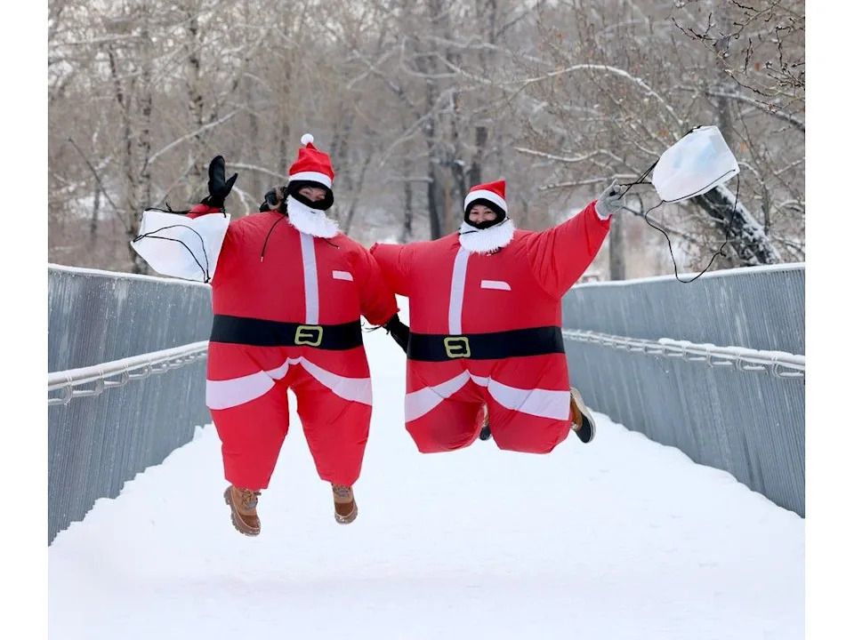 It was only fitting that a number of would-be Santas showed up for the Santa Shuffle.