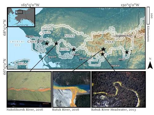 Orange rivers map/Map created by Carson Baughman/U.S. Geological Survey. Photos: Kenneth Hill/National Park Service