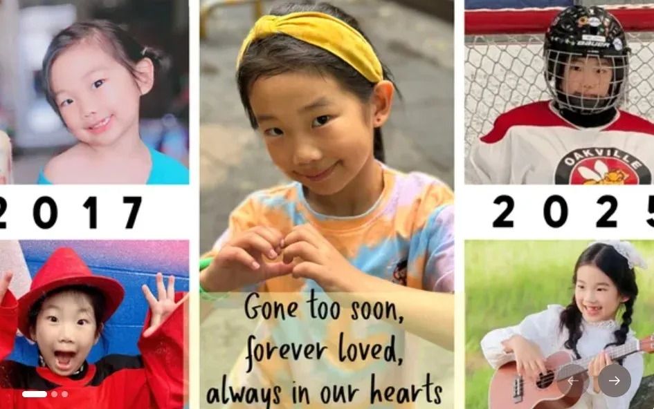 Melody Xu, 8, was struck and killed by an SUV in Oakville on Thursday, Nov. 6, 2025.