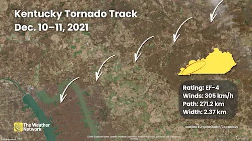 Kentucky Tornado Track Satellite December 2021