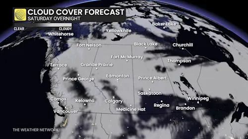 Geminid Cloud Forecast - West - Dec 13 2025