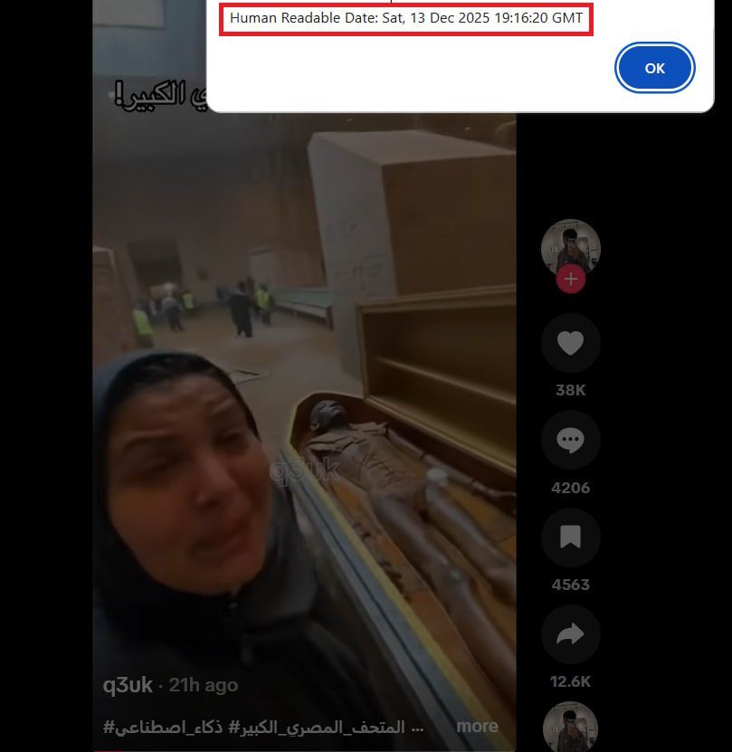 الفيديو وقت نشره للمرة الأولى في حساب أسامة الغامدي عبر تيك توك