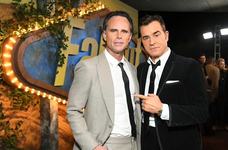 LOS ANGELES, CALIFORNIA - DECEMBER 08: Walton Goggins and Justin Theroux attend the Premiere Of Amazon Prime Video's