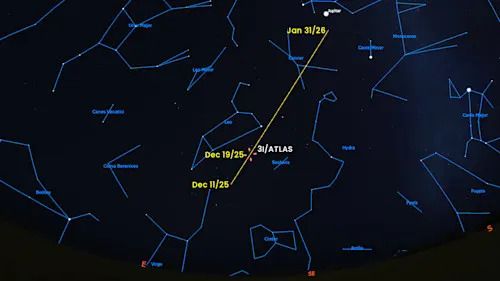 Comet 3I ATLAS - Leo to Cancer - Stellarium