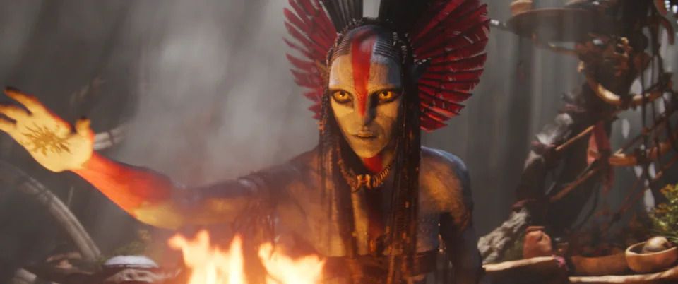 Varang (Oona Chaplin) in 20th Century Studios' AVATAR: FIRE AND ASH. (20th Century Studios)