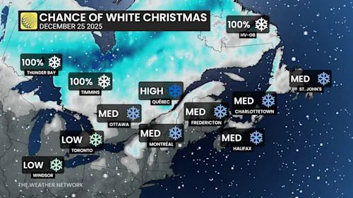White Christmas Dec 18 2025 Eastern Canada