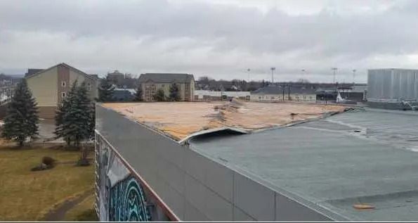 A section of the roof at the YMCA in Moncton was also damaged in the storm.