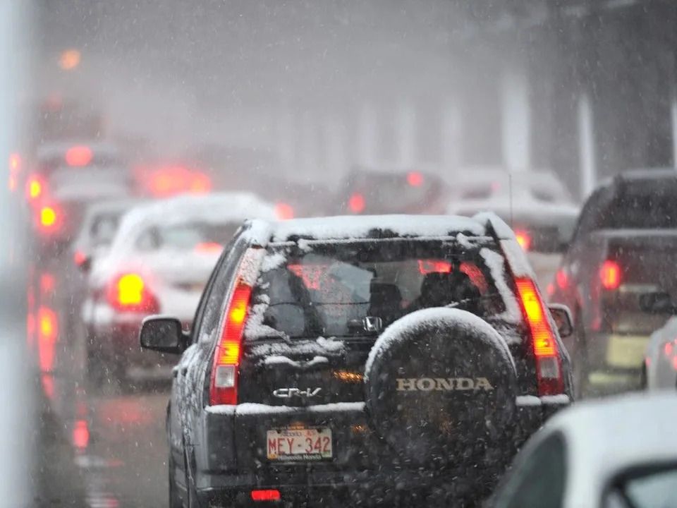 Traffic backs up on Edmonton’s High Level Bridge in this November 2012 file photo.