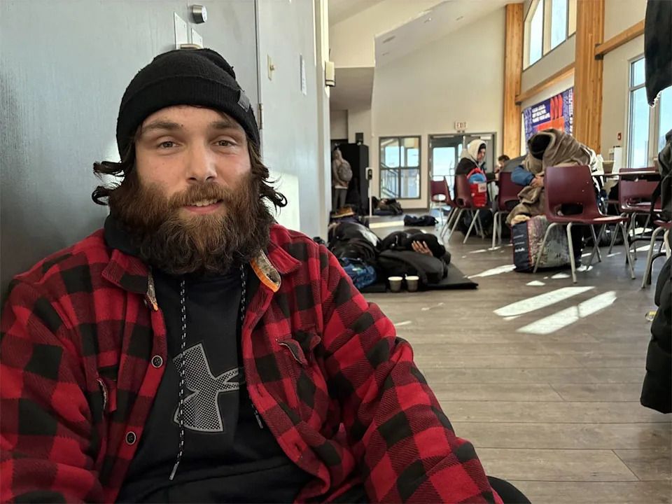 Austin Howell is seen at the Journey Church warming centre on Dec. 19, 2025.