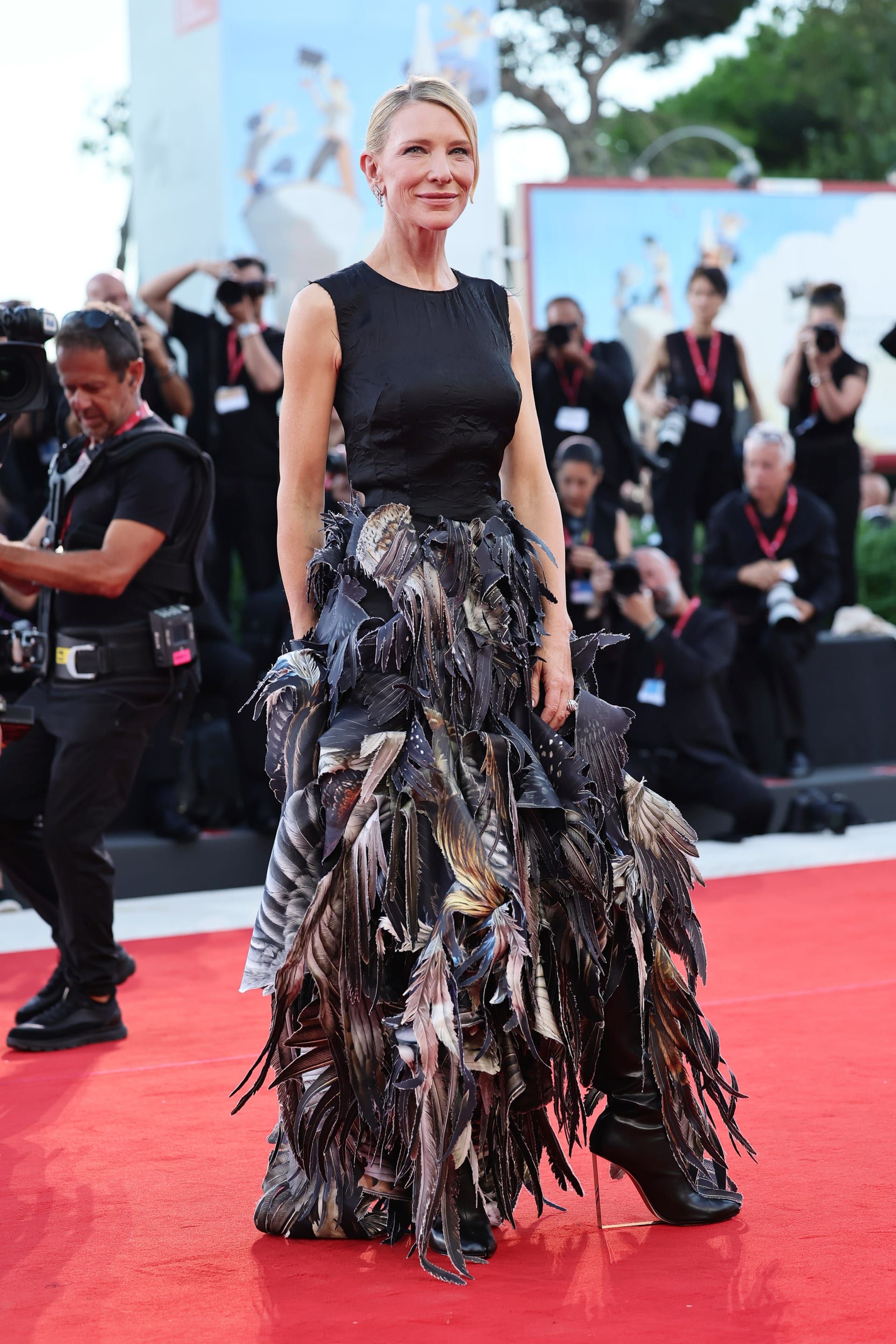 كيت بلانشيت على السجادة الحمراء لفيلم Father Mother Sister Brother ضمن فعاليات الدورة الـ82 من مهرجان فينيسيا السينمائي الدولي في فينيسيا، إيطاليا، بتاريخ 31 أغسطس 2025.