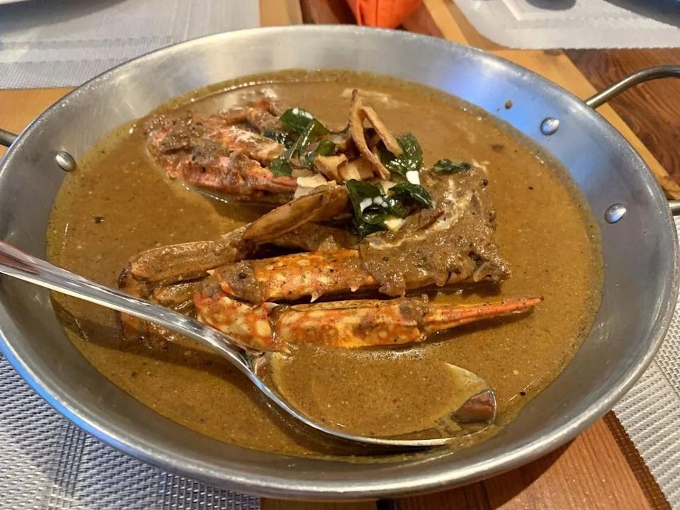 Sri Lankan pepper crab at Dhruvees.