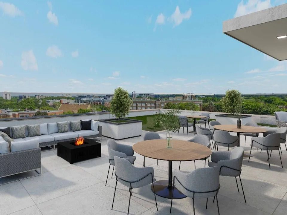 A rooftop terrace overlooks the Rideau Canal.