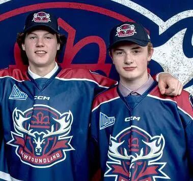 Regiment Defenceman Quinn Norman, right, pictured here with fellow Newfoundlander and teammate Ben Veitch, said he's still pinching himself about playing hockey in front of hometown fans.