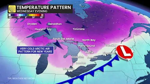 Ontario, Cold, Winter, Temperature, Pattern, Wednesday, December 30, 2025. (The Weather Network/Rachel Modestino)