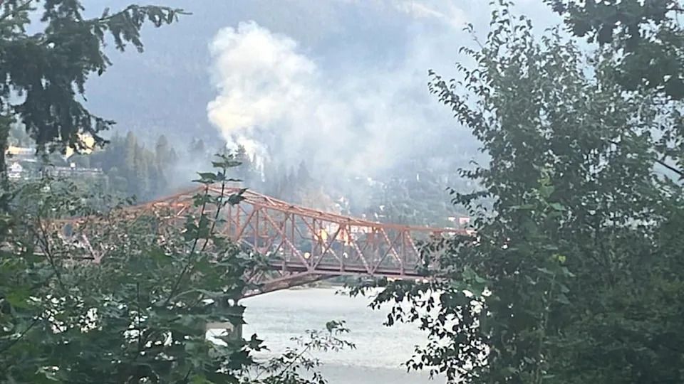 A view of the Gyro Park fire in Nelson, B.C., July 24, 2024.