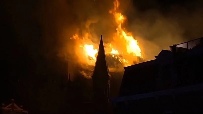 A fire at the Vondelkerk in Amsterdam, 1 January, 2026