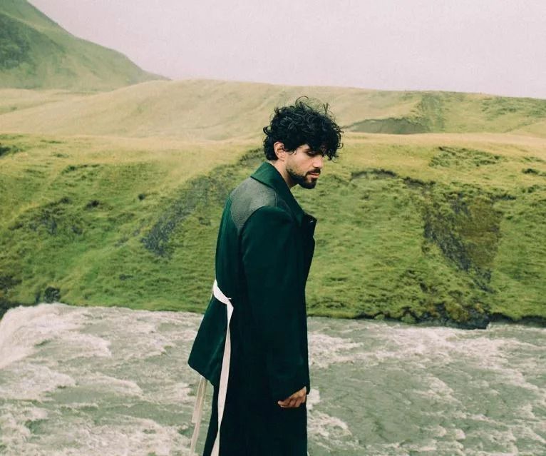 LA Musician Aries wears a custom made Brandon Morin Fox jacket he designed, on the cover of his album Glass Jaw