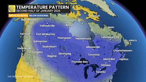 Temperature Pattern Second Half of January 2026