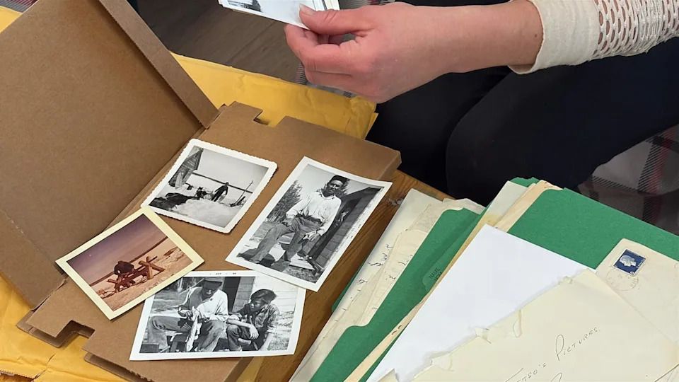 Photographs donated by Clare Molson show Tetso working out on the land, and with his family at their bush camp.
