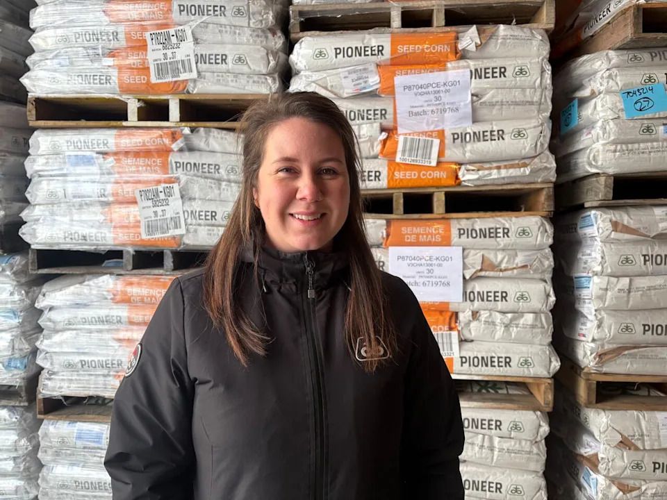 Karis Hutlet says her seed store in Dufresne has been selling more corn, canola and soybeans.