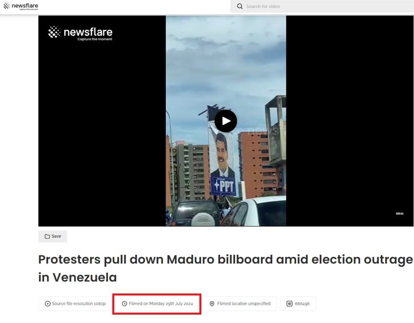 الفيديو وقت نشره في منصة NewsFlare بتاريخ 29 يوليو/تموز 2024