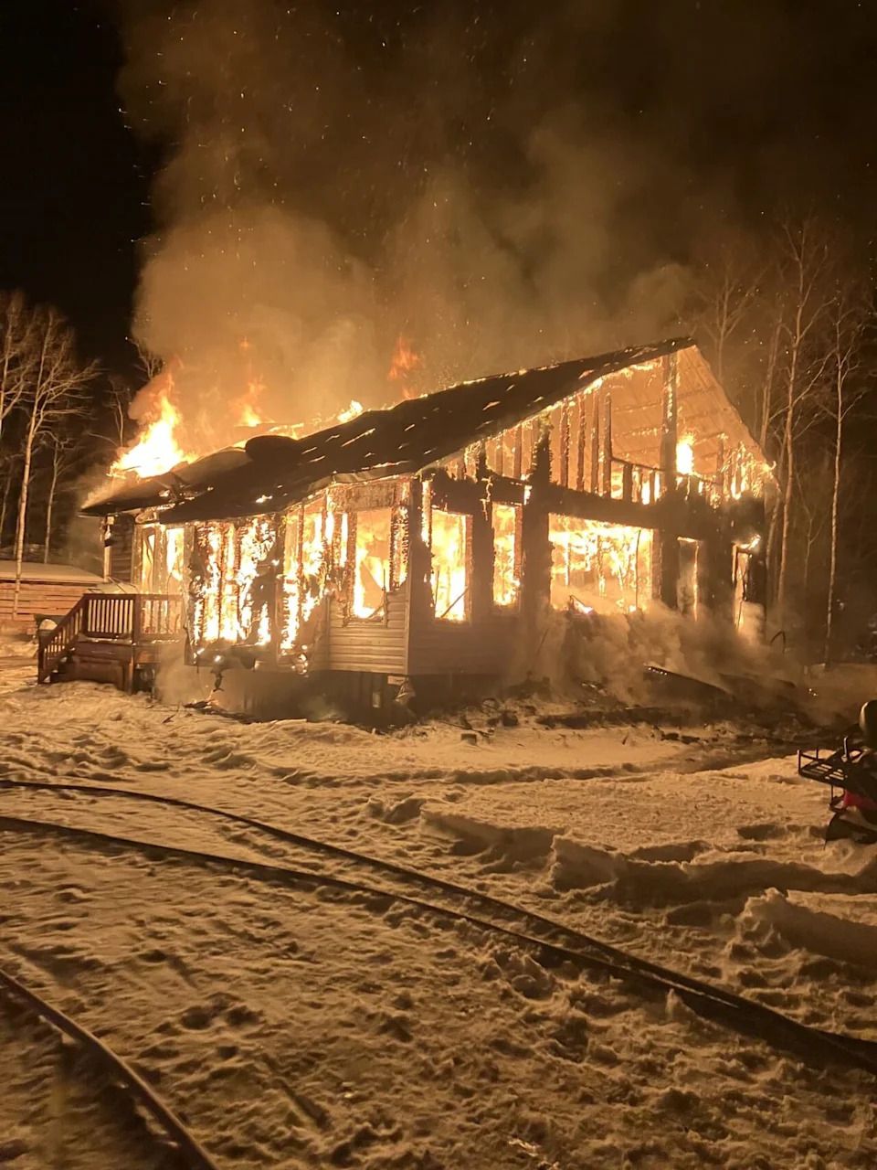 Reg and Sadie Harder's newly built home in Manigotagan burned down on Dec. 26, 2025.