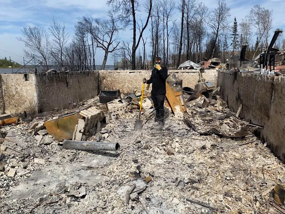 A family cabin in eastern Manitoba rural municipality of Lac du Bonnet belonging to Liane Ross-Martin and Ed Martin was destroyed in a fast-moving wildfire in May 2025. The couple say they didn't have enough insurance to replace everything they lost.