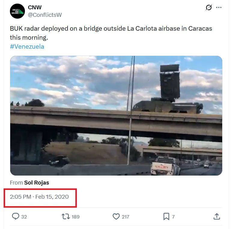فيديو منشور في حساب conflictw@ المهتم بالصراعات في أمريكا الجنوبية – 15 فبراير/شباط 2020