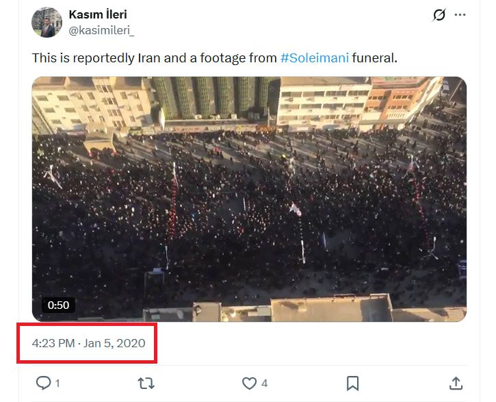 نسخة من الفيديو منشورة عبر حساب في منصة إكس بتاريخ 5 يناير/كانو ن الثاني 2020