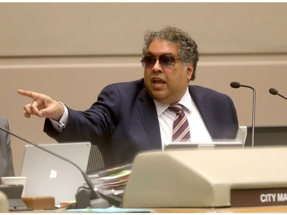 Mayor Naheed Nenshi in Council Chambers in Calgary in 2019.