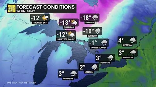 Baron - Ontario temperatures Wednesday - Jan 12