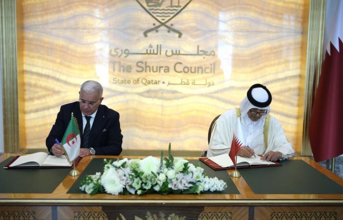 جلسة مباحثات ومذكرة تفاهم بين مجلس الشورى والمجلس الشعبي الوطني الجزائري