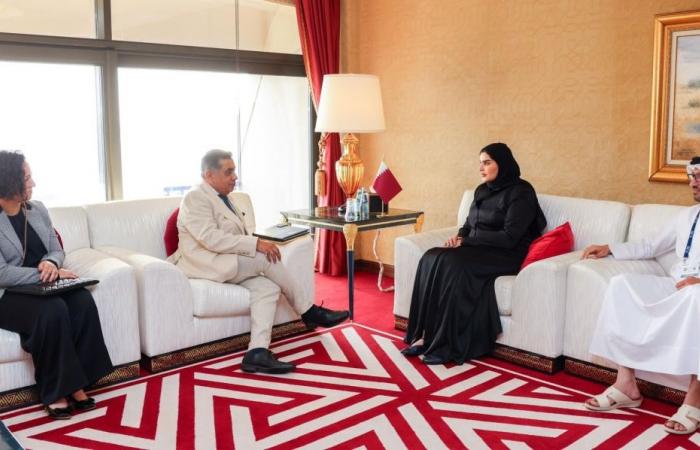 وزير الدولة للتعاون الدولي تجتمع مع مسؤولين على هامش منتدى الدوحة 2025