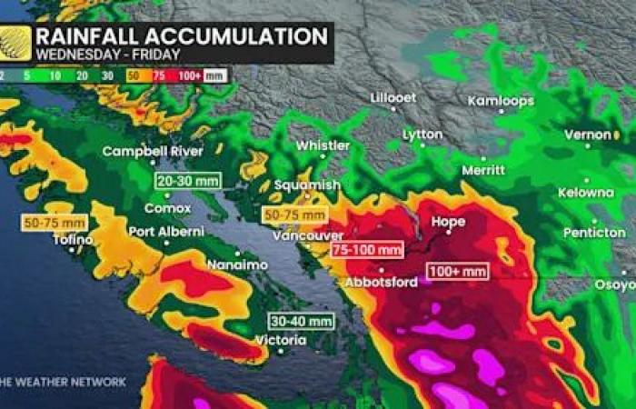 B.C.
      faces
      risk
      of
      10-
      to
      20-year
      flood
      levels
      after
      multi-day
      rainfall
      event