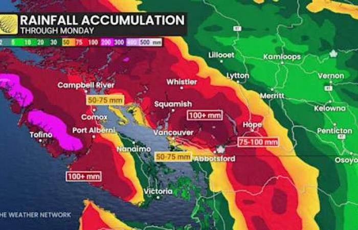 Weekend
      atmospheric
      river
      aims
      for
      B.C.
      amid
      ongoing
      flooding