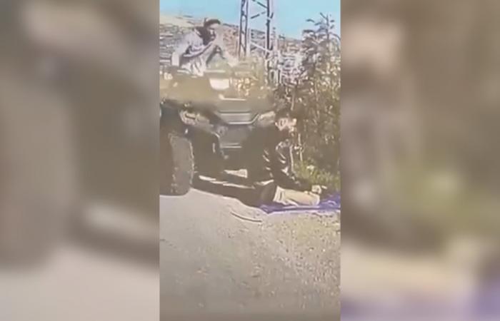 لحظة دهس جندي إسرائيلي لفلسطيني أثناء أداءه الصلاة في رام الله