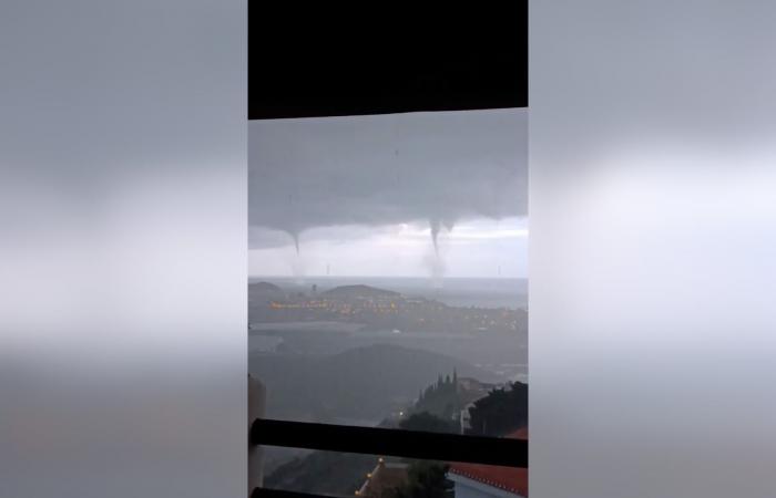 في مشهد غريب.. تشكّل 3 أعاصير مائية سويًا قبالة ميناء إسباني