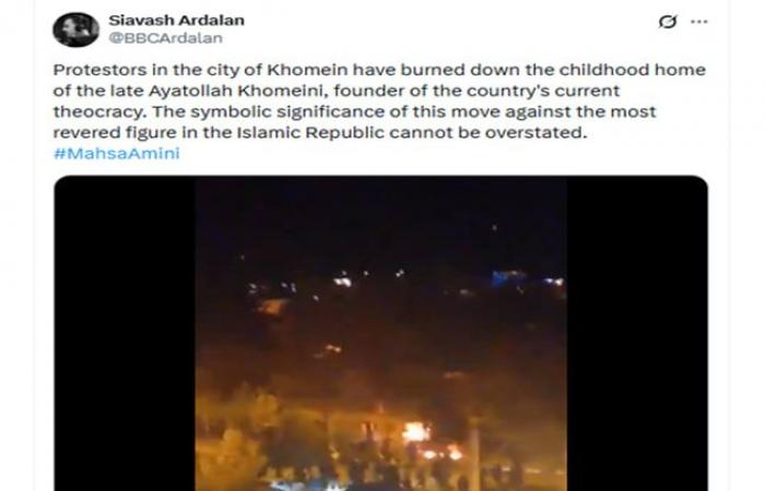 فيديو متداول لـ"حرق منزل الخميني في طهران خلال الاحتجاجات".. ما حقيقته؟
