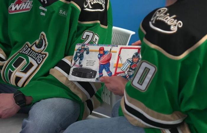 Raiders
      players
      swap
      hockey
      sticks
      for
      storybooks
      at
      Prince
      Albert
      library