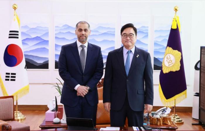 رئيس الجمعية الوطنية بجمهورية كوريا يجتمع مع سفير دولة قطر