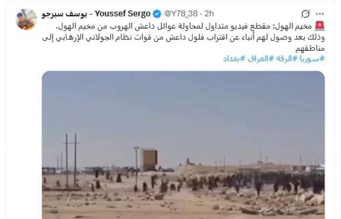 "هروب عائلات داعش من مخيم الهول".. ما حقيقة الفيديو المتداول؟