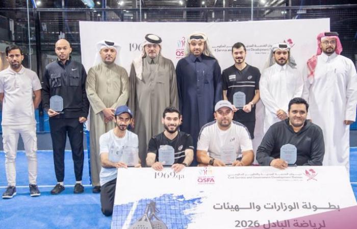 تتويج فريق هيئة الأشغال العامة بلقب بطولة الوزارات والهيئات لرياضة البادل