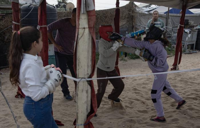 لتضميد
      جراح
      الحرب...
      فتيات
      يتدربن
      على
      الملاكمة
      في
      غزة
      (صور)