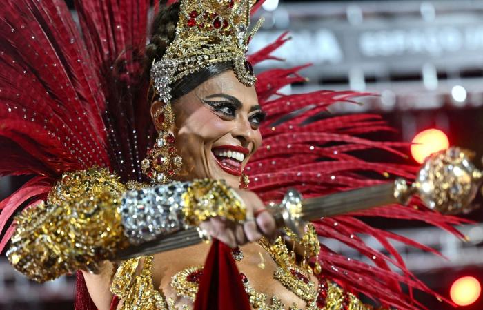 عارضة أزياء برازيلية تظهر بلانجري مرصّع بالمجوهرات في كرنفال ريو دي جانيرو