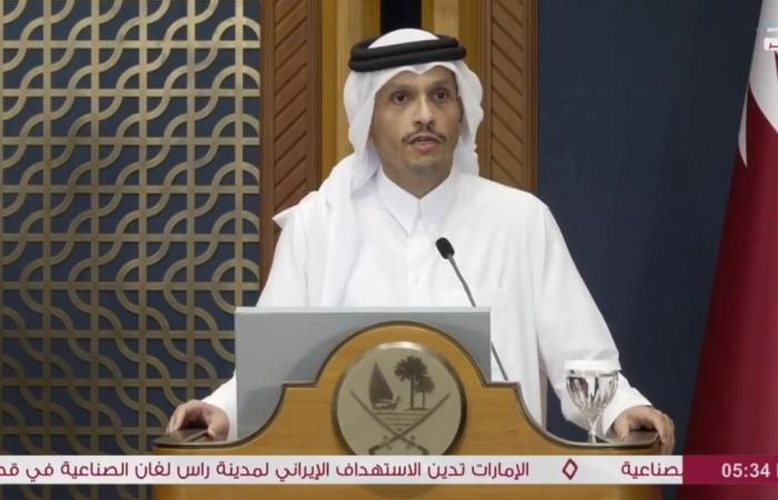 رئيس الوزراء: إيران استهدفت مرفق الغاز الطبيعي الذي يعد مصدر رزق الشعب القطري وملايين البشر