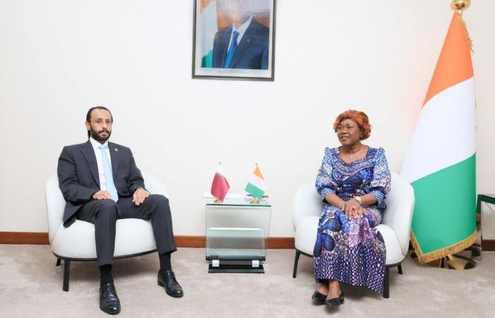 وزير الدولة وزير الشؤون الخارجية في كوت ديفوار تجتمع مع سفير قطر