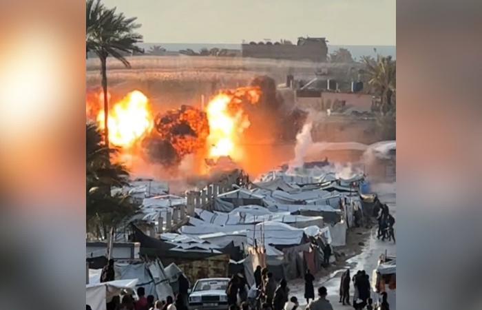 غارة جوية إسرائيلية تستهدف مخيماً مكتظًا للنازحين في دير البلح